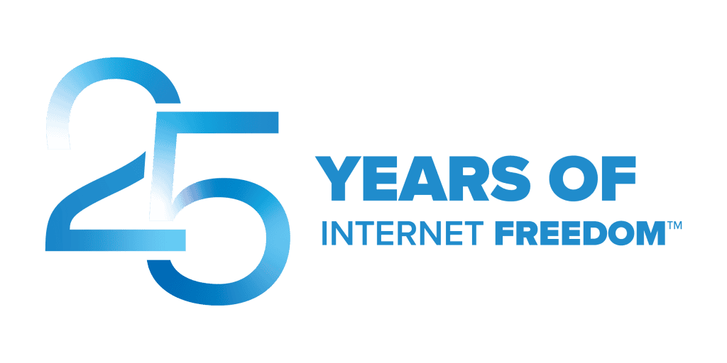 Celebrating 25 Years Of Internet Freedom Ideatek   25 Years Blue 1024x512 